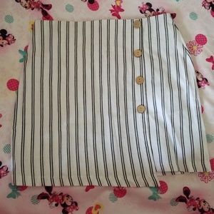 Asymmetrical striped skirt